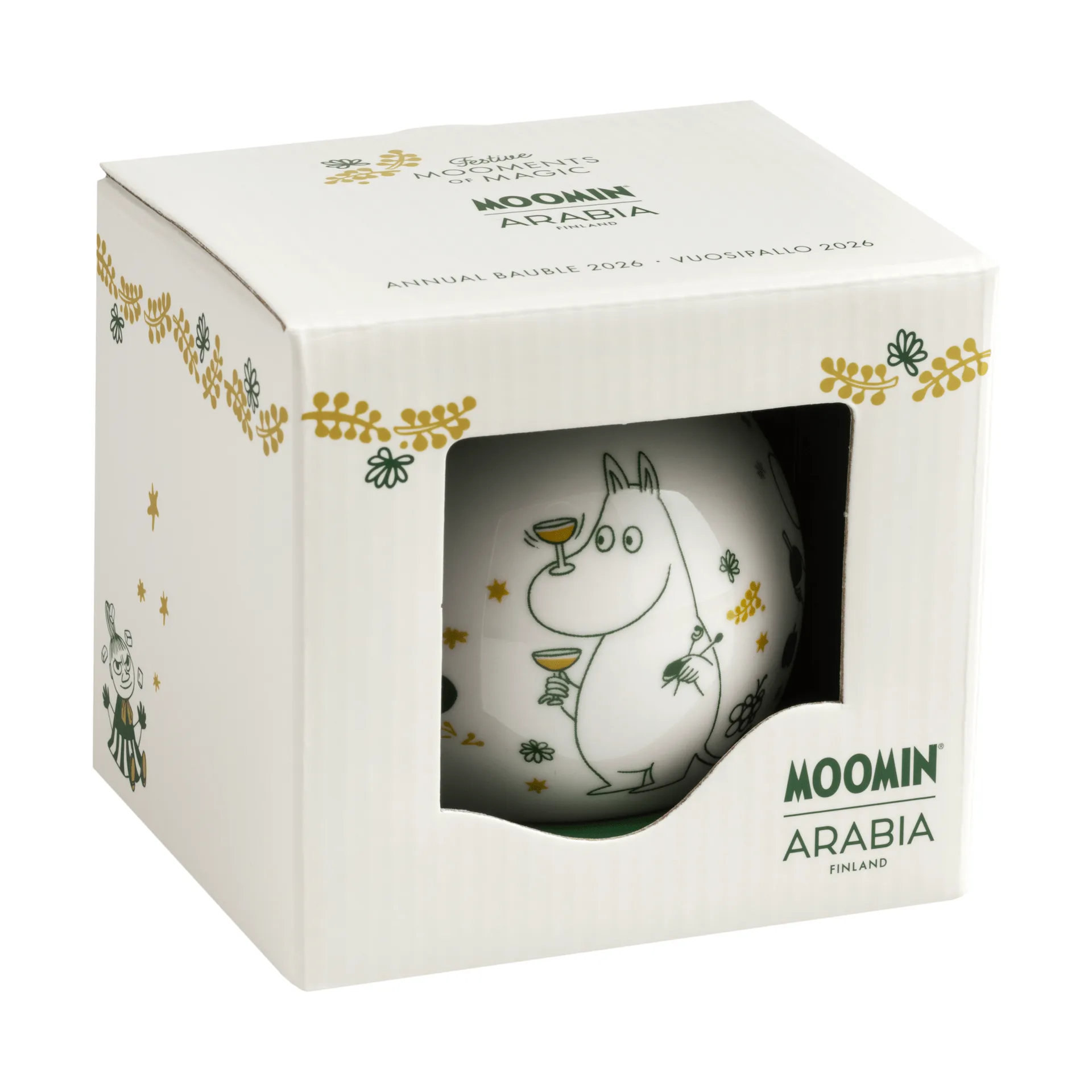 Bombka roczna Muminki Ø8 cm, 2026, Dar miłości Moomin Arabia