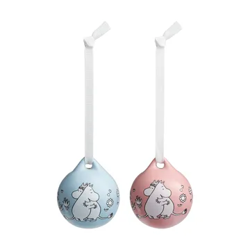 Kärlek bombka Moomin na choinkę - Różowo-niebieski, 5 cm, 2-pak - Moomin Arabia