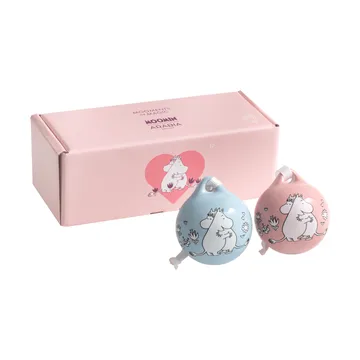 Kärlek bombka Moomin na choinkę - Różowo-niebieski, 5 cm, 2-pak - Moomin Arabia