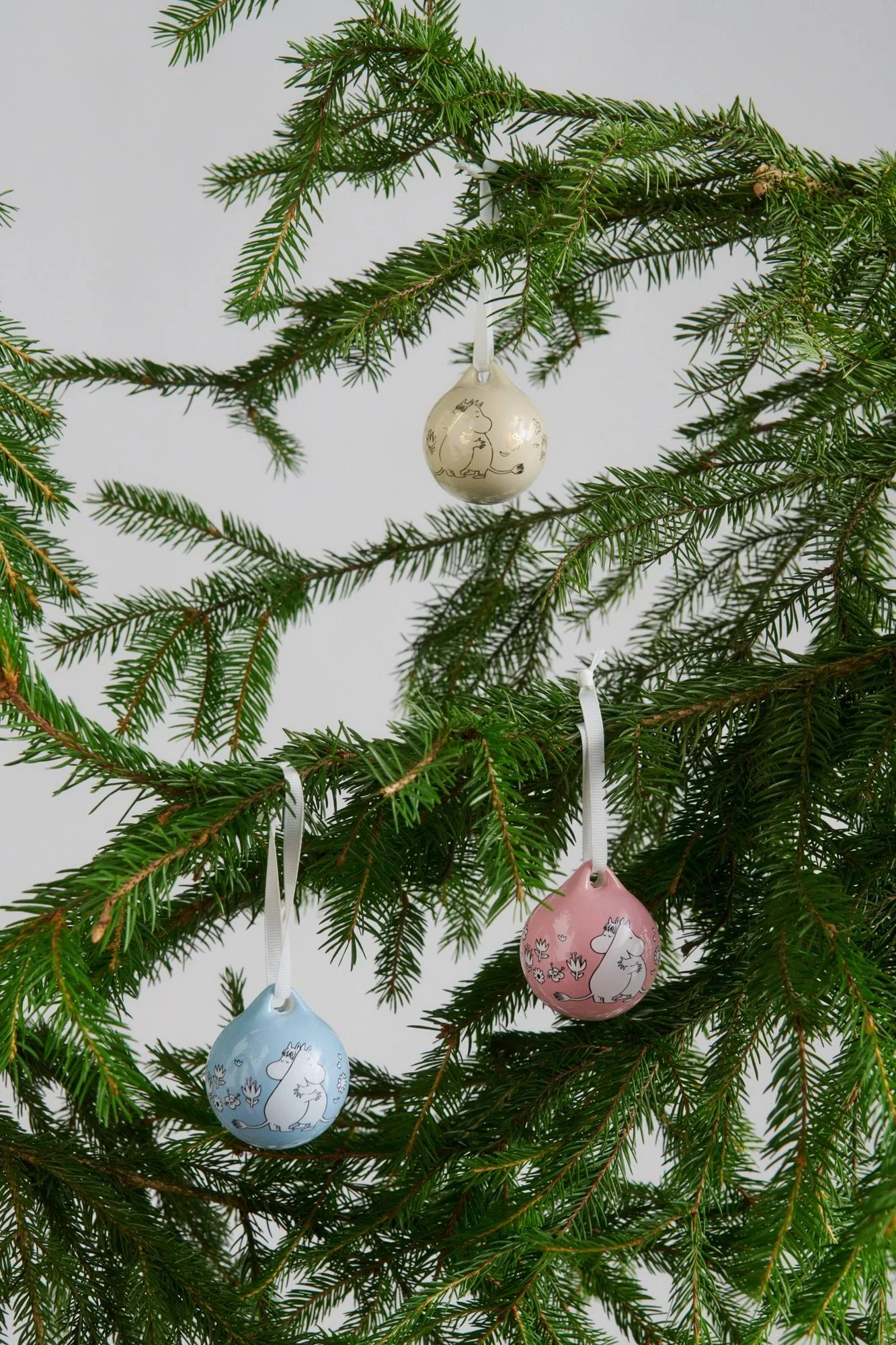 Kärlek bombka Moomin na choinkę, Różowo-niebieski, 5 cm, 2-pak Moomin Arabia