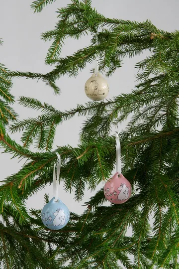 Kärlek bombka Moomin na choinkę - Różowo-niebieski, 5 cm, 2-pak - Moomin Arabia