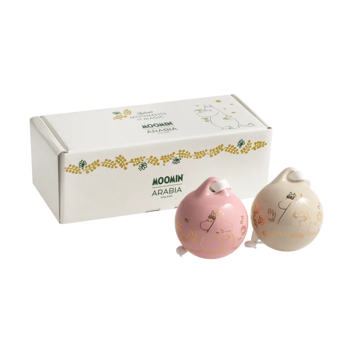 Kärlek bombka Moomin na choinkę - Złoty, 5 cm, 2-pak - Moomin Arabia