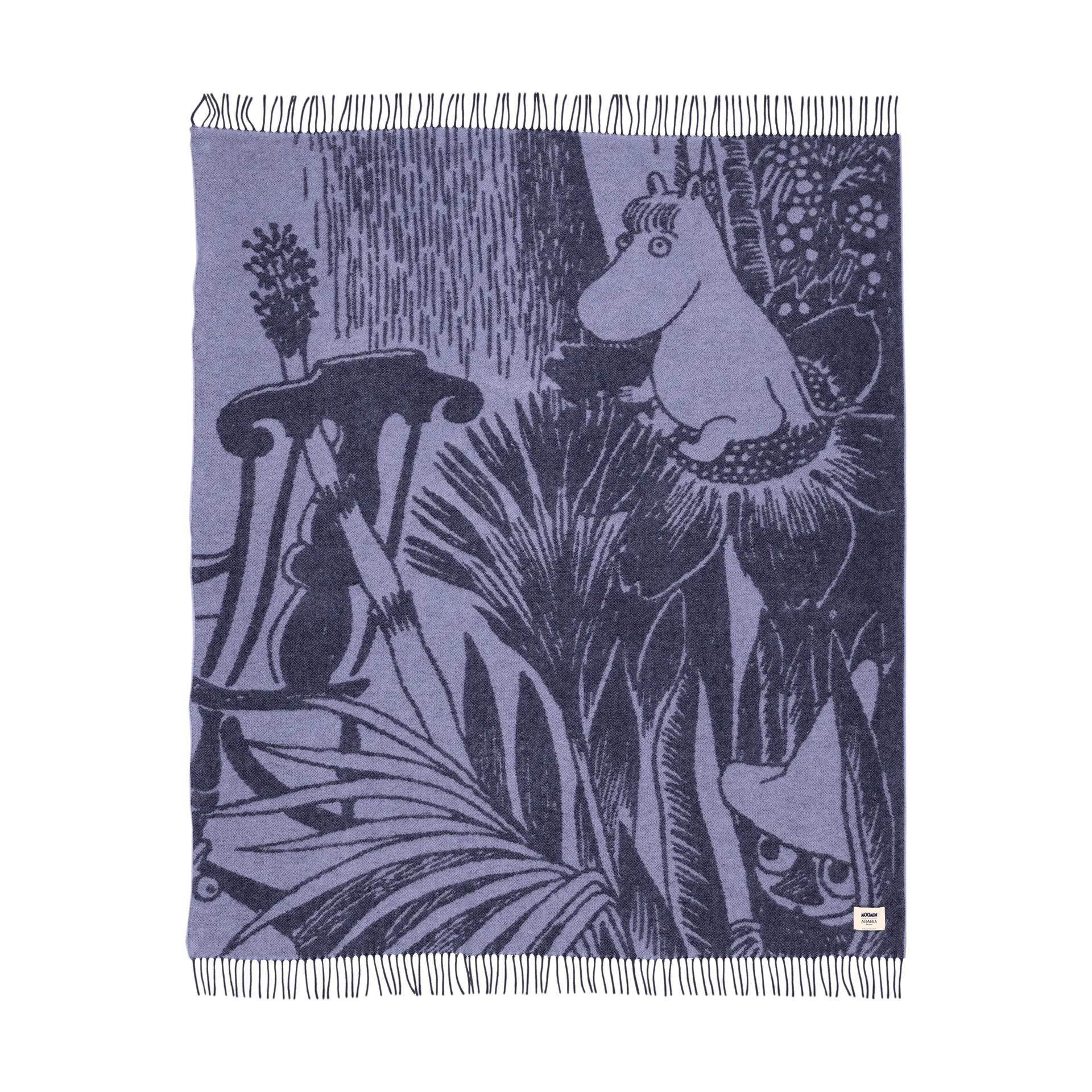 Koc wełniany Muminki Mystical Forest, Niebieski, 130x170 cm Moomin Arabia