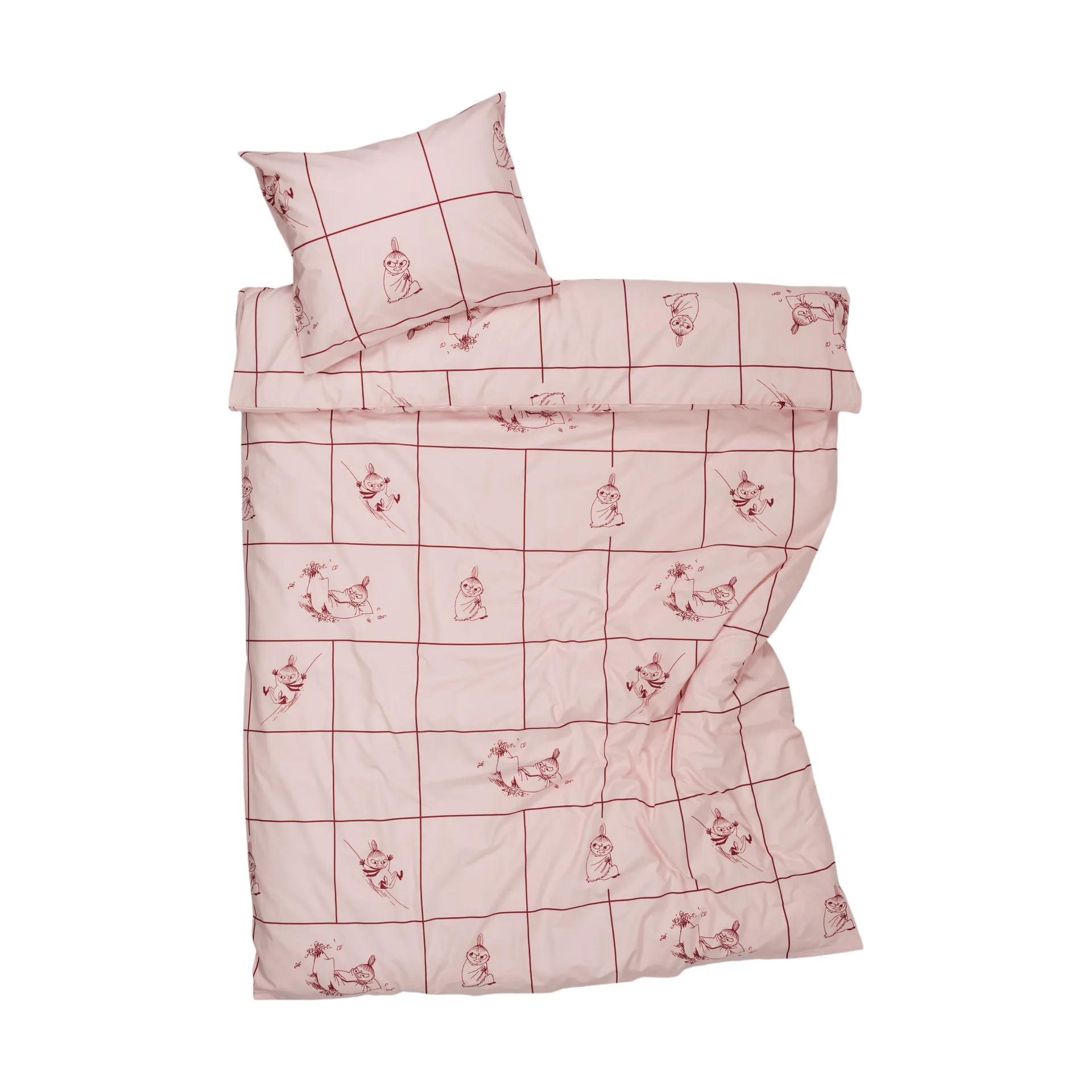 Komplet pościeli Muminki 150x210 cm, Lilla My, w kratkę Moomin Arabia