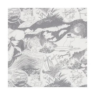 Komplet pościeli Muminki 150x210 cm - Żeglowanie, szary - Moomin Arabia