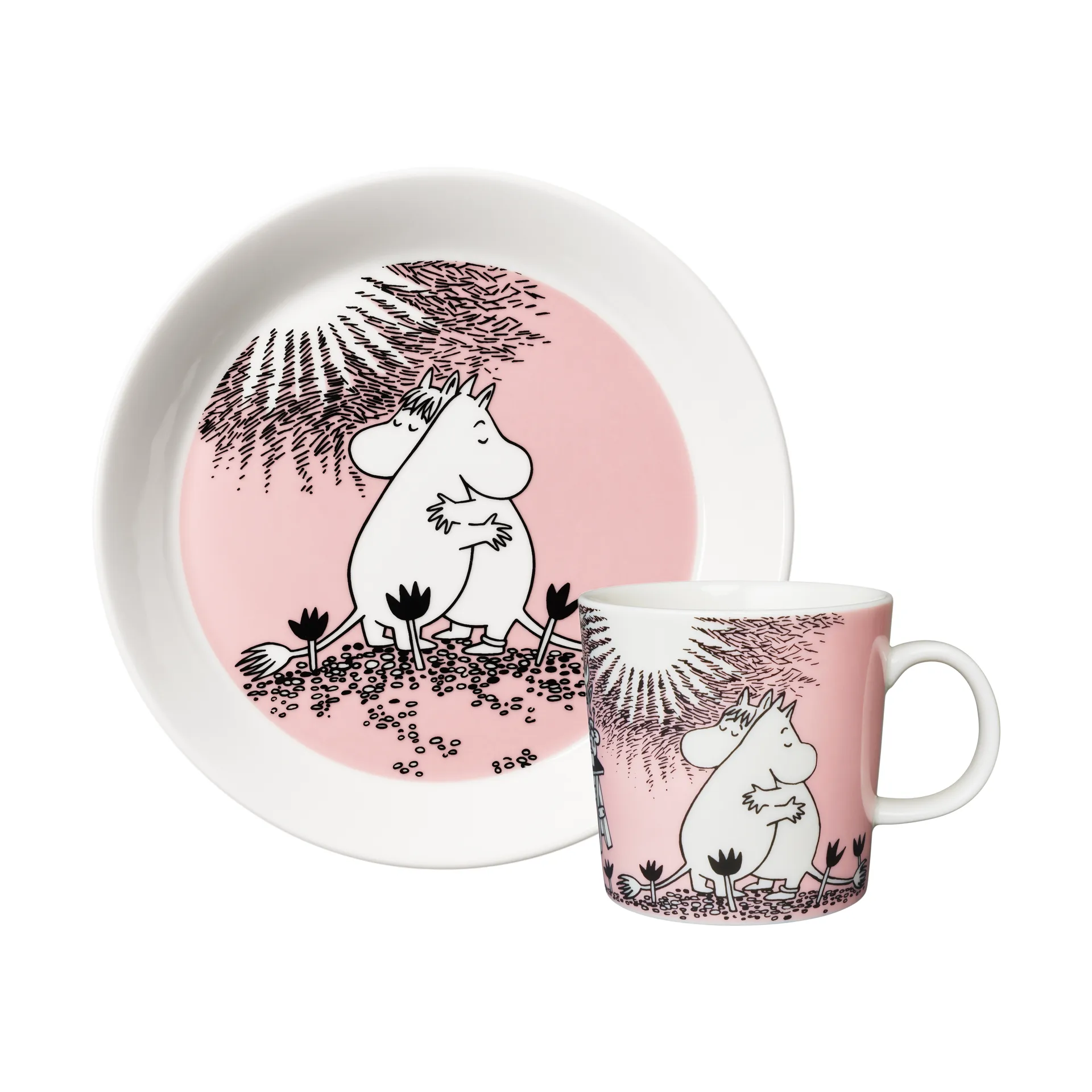 Kubek i talerz Muminki „30 Years of Love”, 2 elementy Moomin Arabia