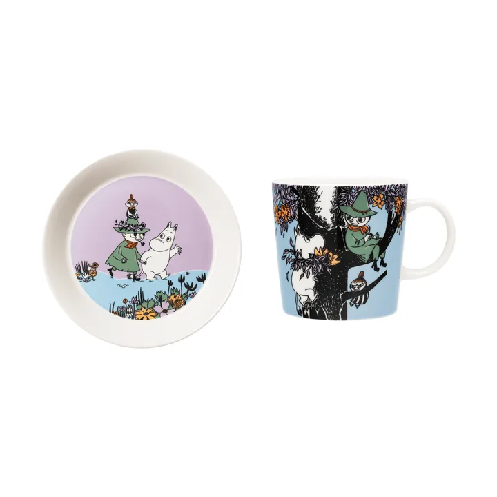 Kubek i talerz Muminki Vänner för alltid - 2 szt. - Moomin Arabia