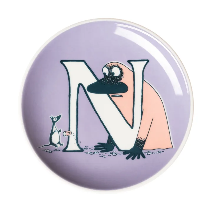 Mini talerzyk ABC Muminki - N, 10,5 cm - Moomin Arabia