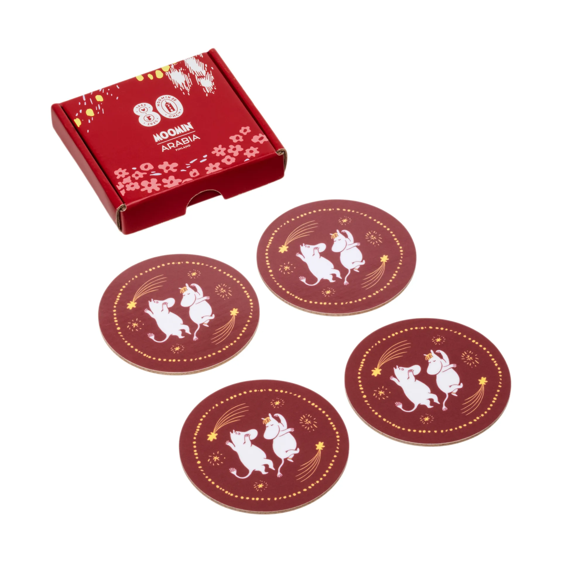 Podkładki pod szklanki Muminki Festive Moments, 4-pak, Ø9 cm Moomin Arabia