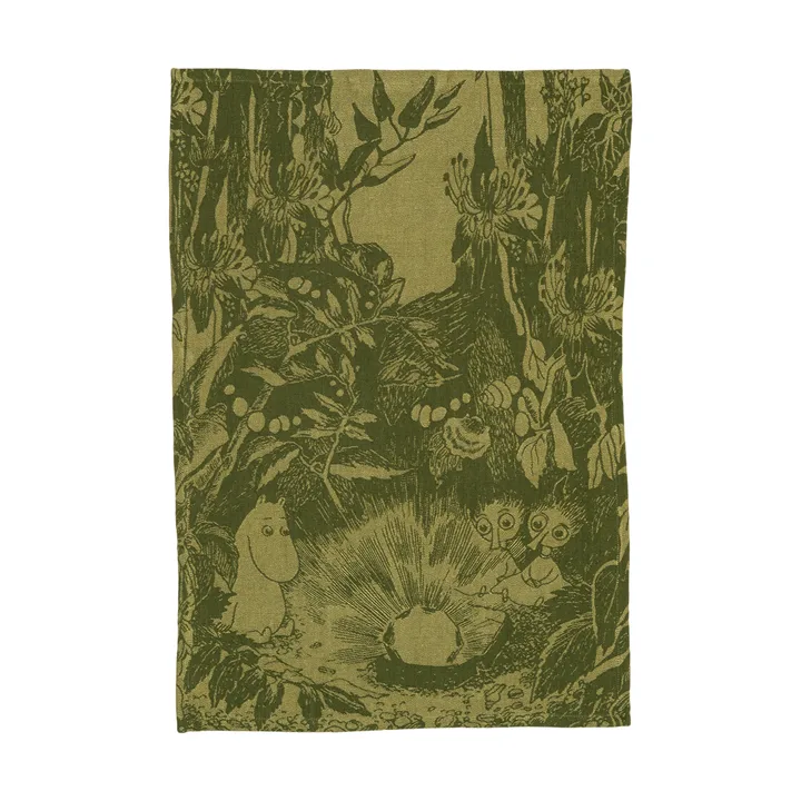Ręcznik kuchenny Muminki Mystical Forest - Zielony, 45x65 cm - Moomin Arabia