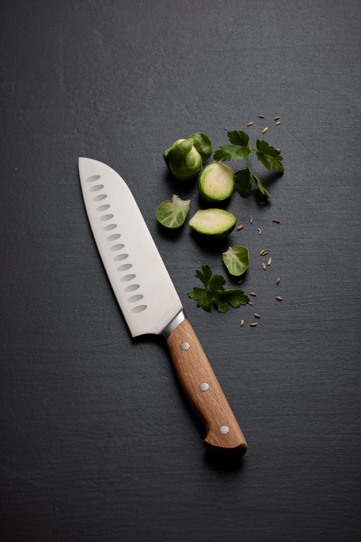 Nóż santoku Foresta 30 cm, Stal nierdzewna-dąb Morsø