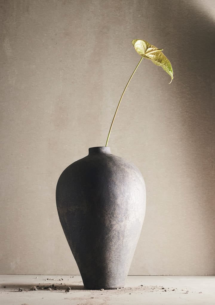 Donica w kształcie wazy Memory 60 cm - Brązowa/szara terakota - MUUBS