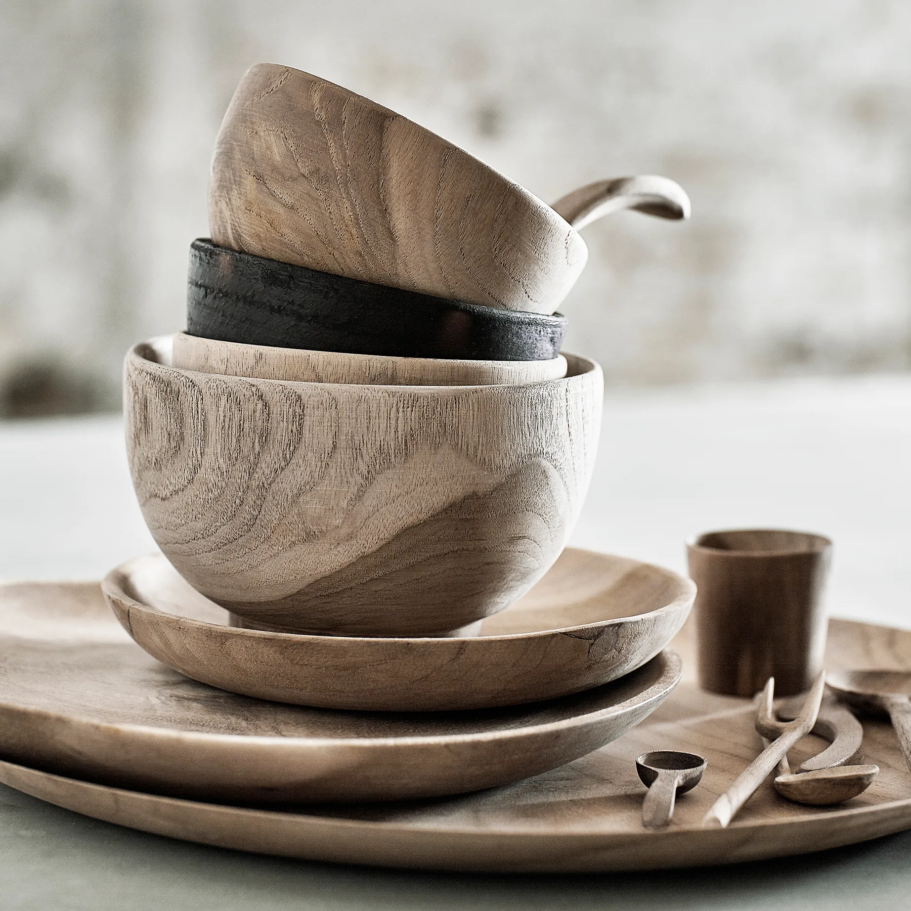 Muubs misa drewno tekowe 12 cm, Naturalny MUUBS