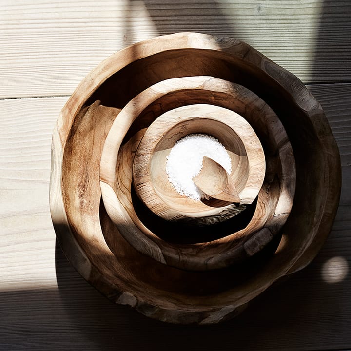 Muubs miska do sałatek z drewna tekowego 20 cm - Naturalny - MUUBS