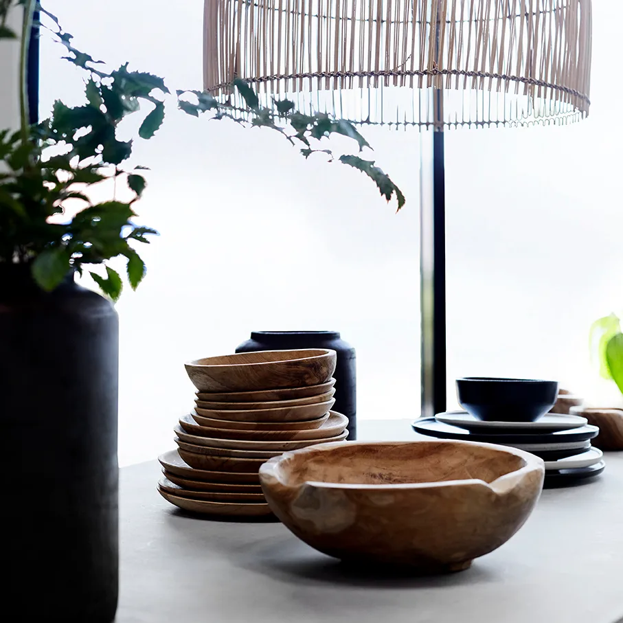 Muubs miska do sałatek z drewna tekowego 30 cm, Naturalny MUUBS