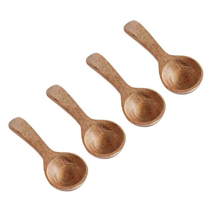 Muubs teakowa łyżka do soli 4-pak - Naturalny - Muubs