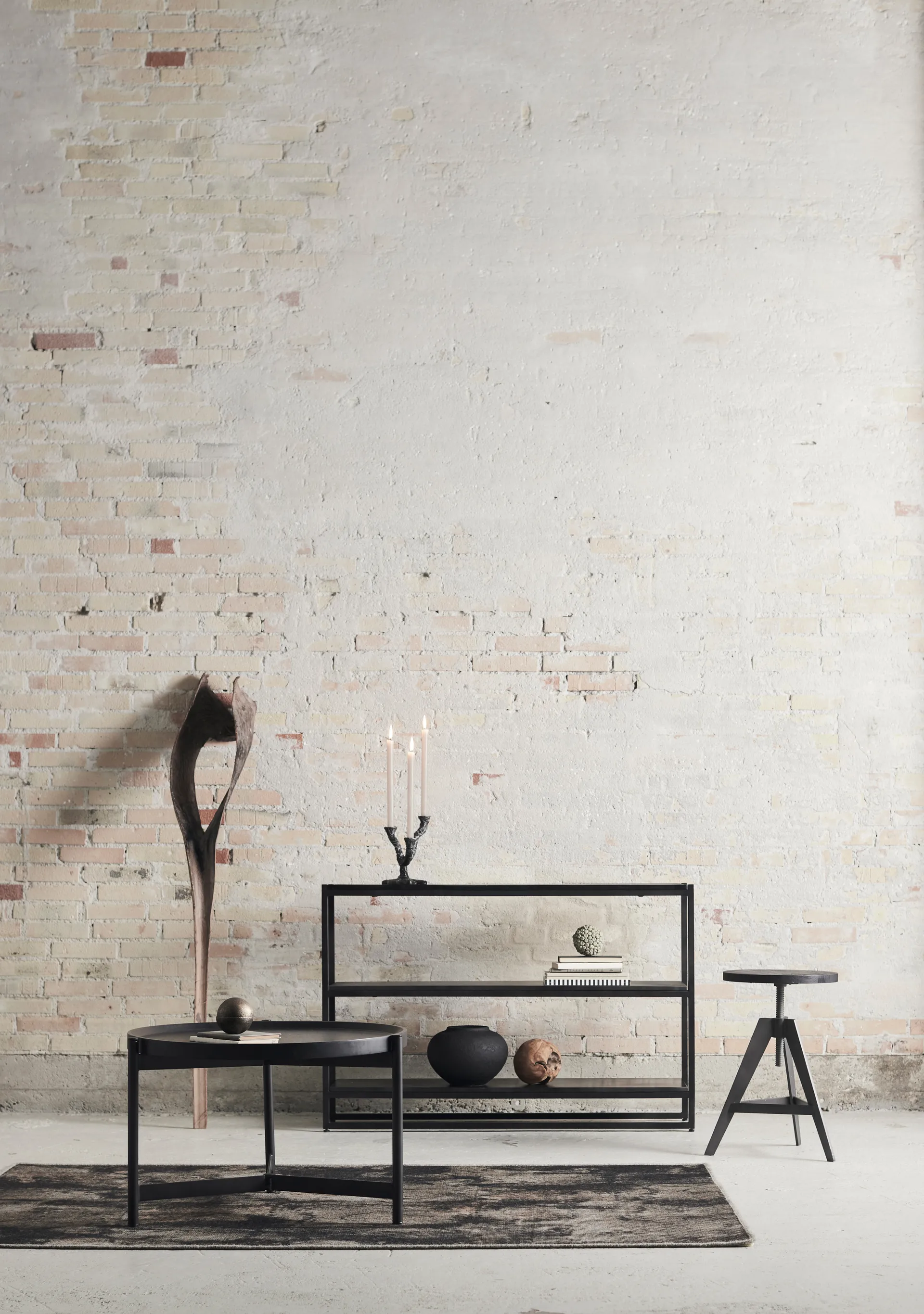 Stolik kawowy Nevada Ø70 cm, Czarny MUUBS