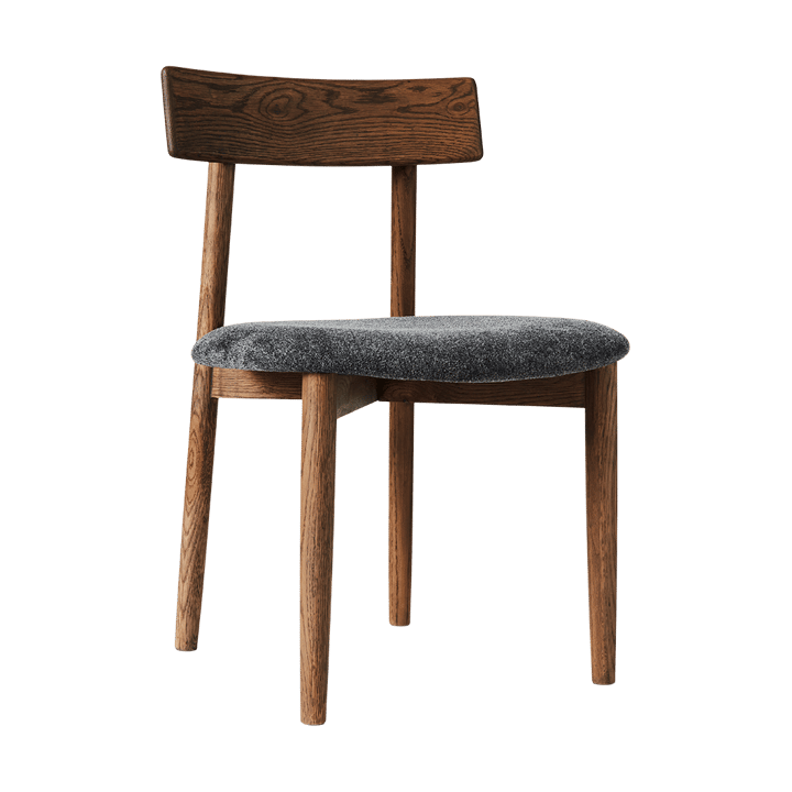 Tetra krzesło z siedziskiem - Tkanina w kolorze granitu-dąb w ciemnym kolorze - MUUBS