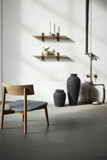 Tetra lounge chair - Tkanina w kolorze betonu–dąb olejowany naturalny - MUUBS