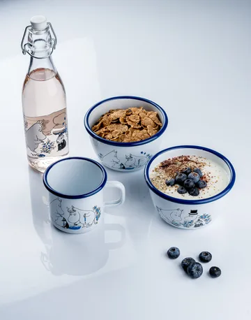Blueberries kubek emaliowany 370 ml - Biały - Muurla