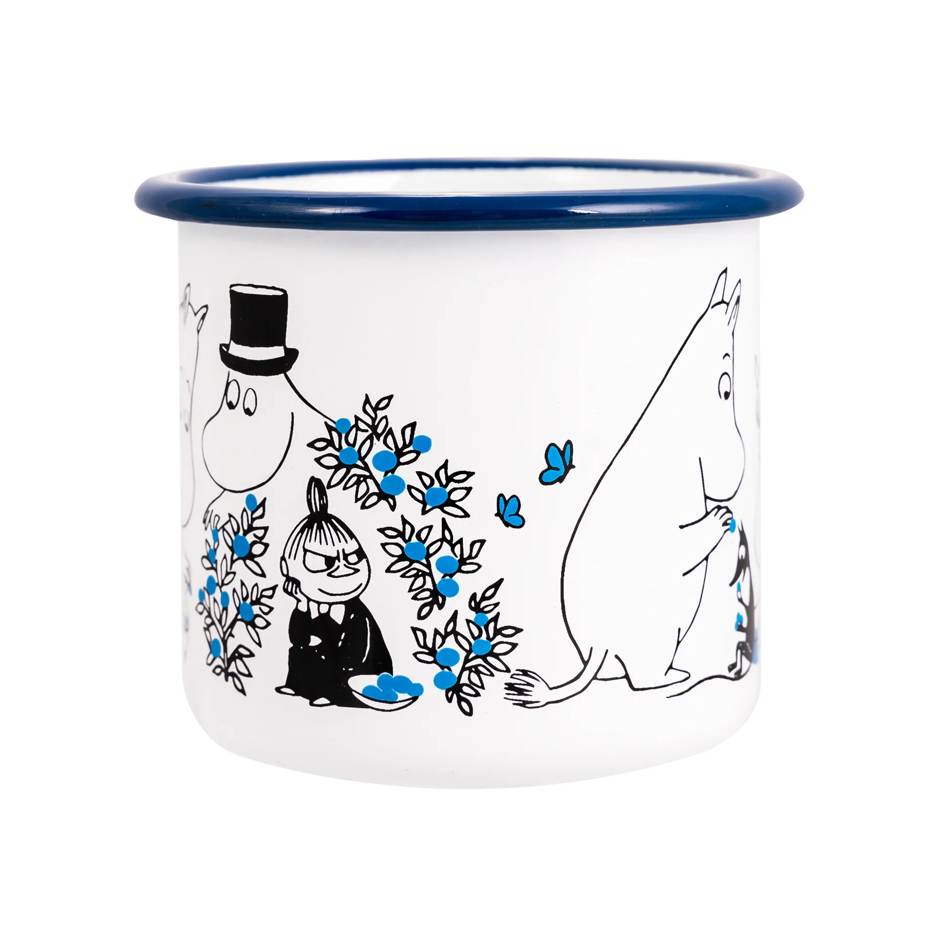 Blueberries kubek emaliowany 370 ml, Biały Muurla