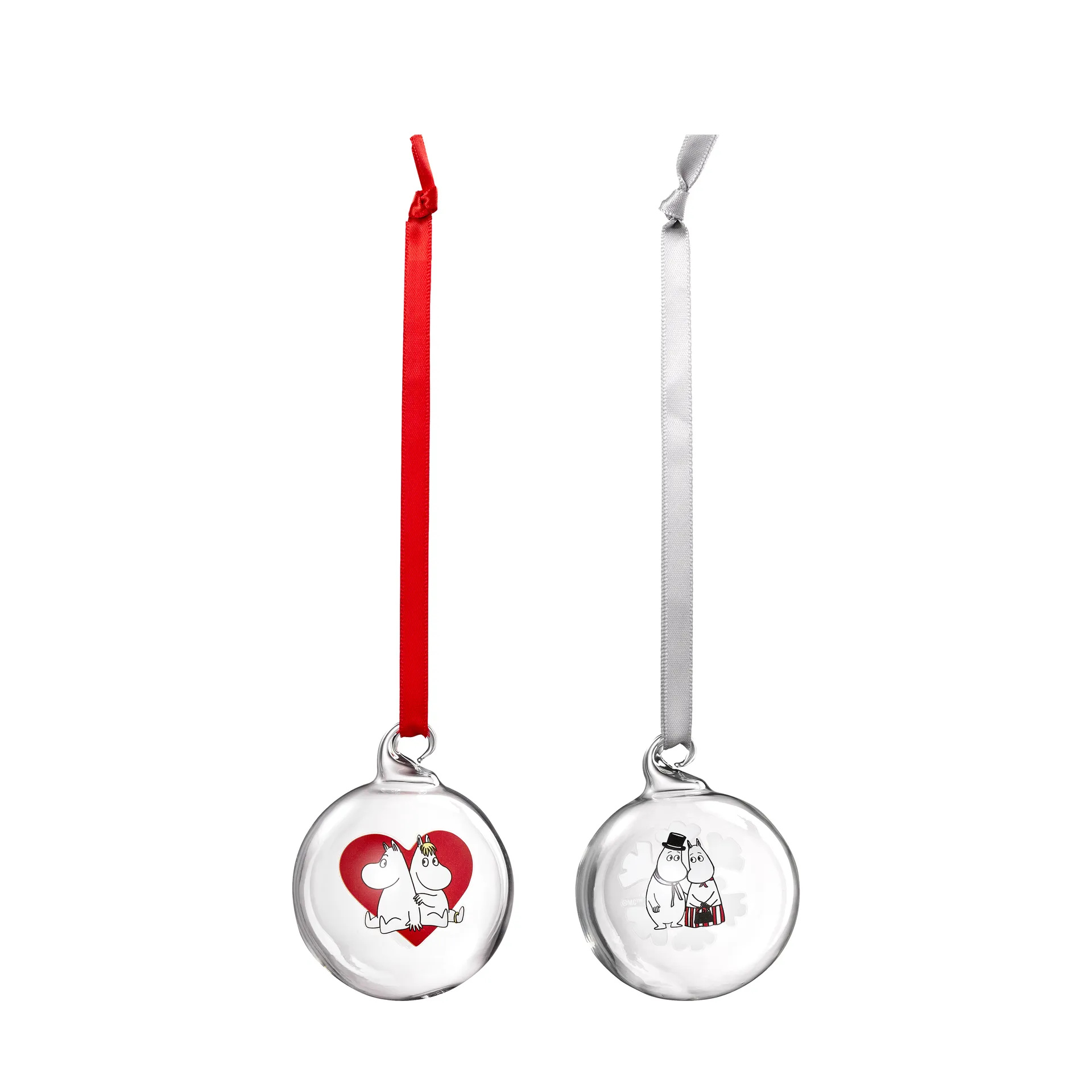 Bombka choinkowa Muminki Ø5 cm, 2-pak, Heart-snowflake Muurla