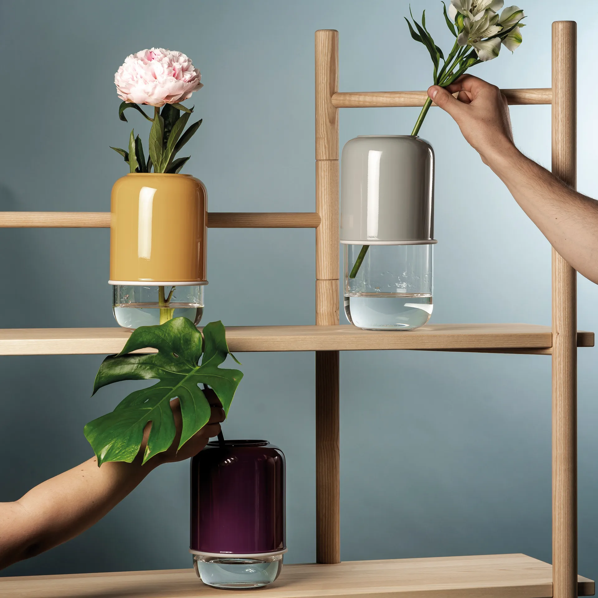 Capsule regulowany wazon 18-28 cm, Fioletowy Muurla