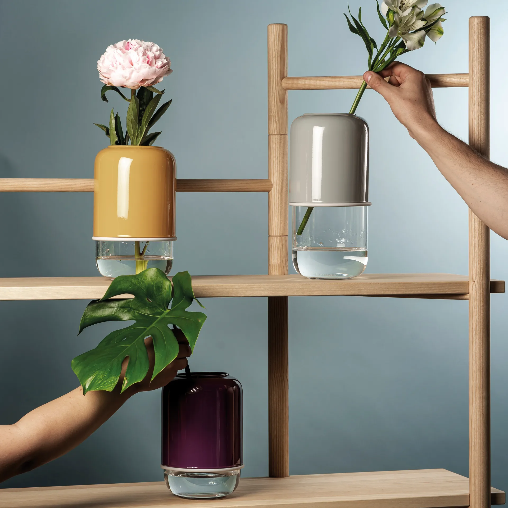 Capsule regulowany wazon 18-28 cm, Żółto-przezroczysty Muurla