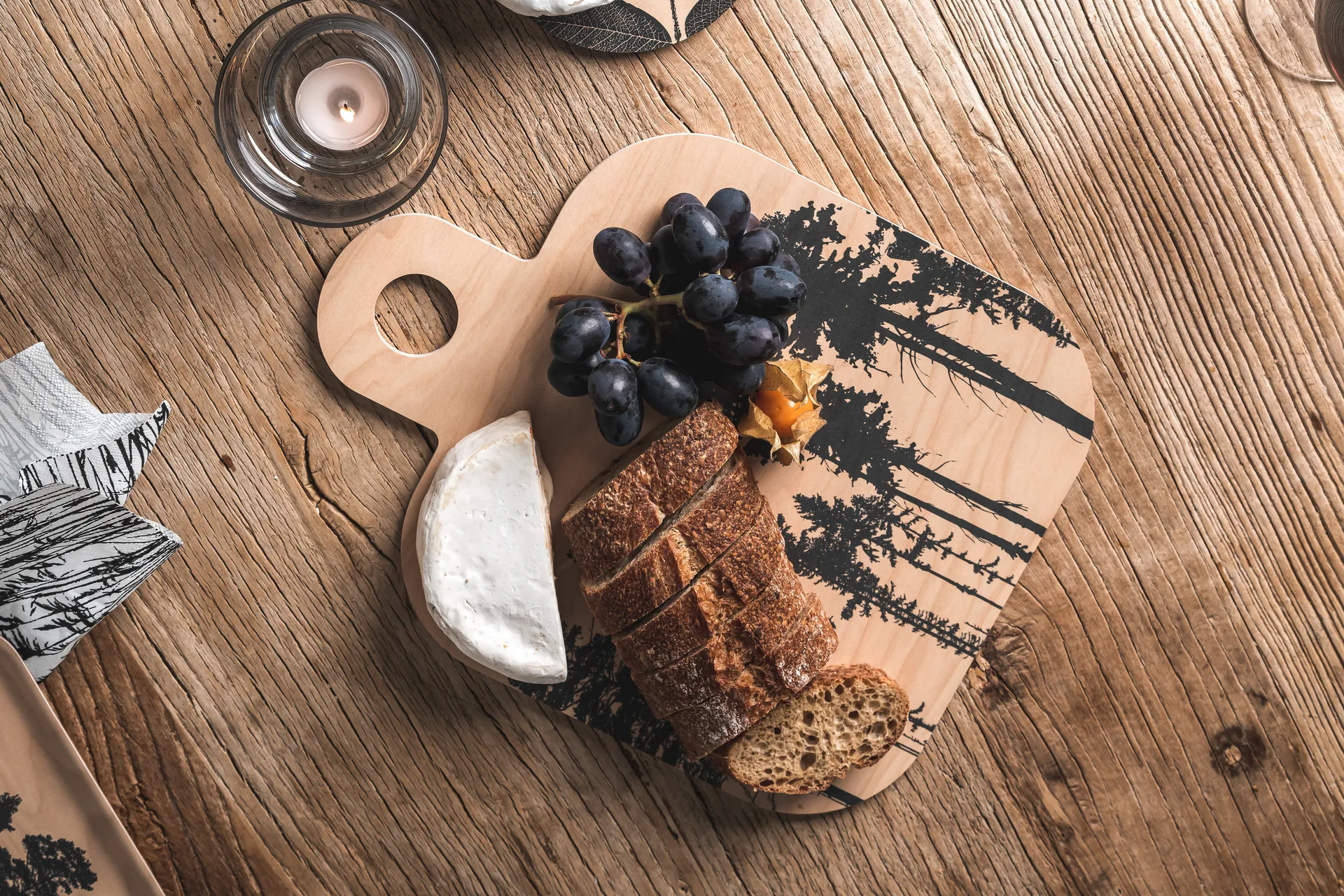 Deska do krojenia Forest 25x32 cm, naturalny-czarny Muurla