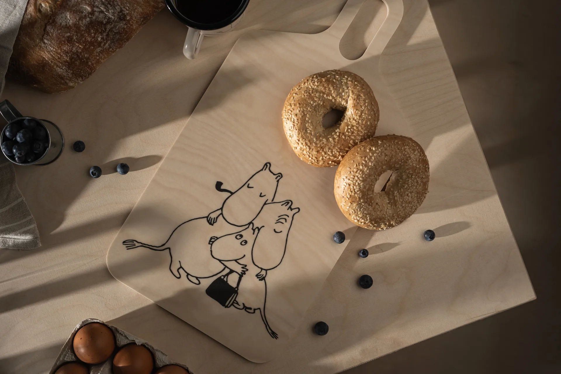 Deska do krojenia Muminki 80, 23x44 cm, Biała Muurla