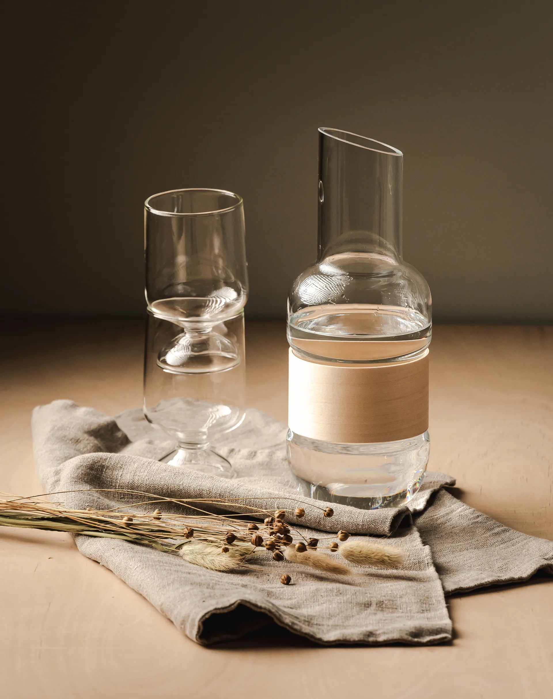 Karafka Veneer 1 L, Transparent-Birch Muurla