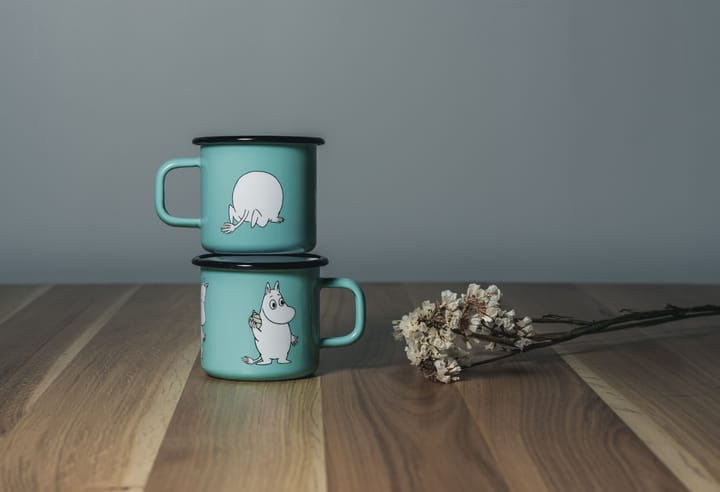 Kubek emaliowany Moomin Retro 37 cl, Mint Muurla