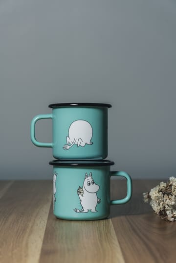 Kubek emaliowany Moomin Retro 37 cl - Mint - Muurla