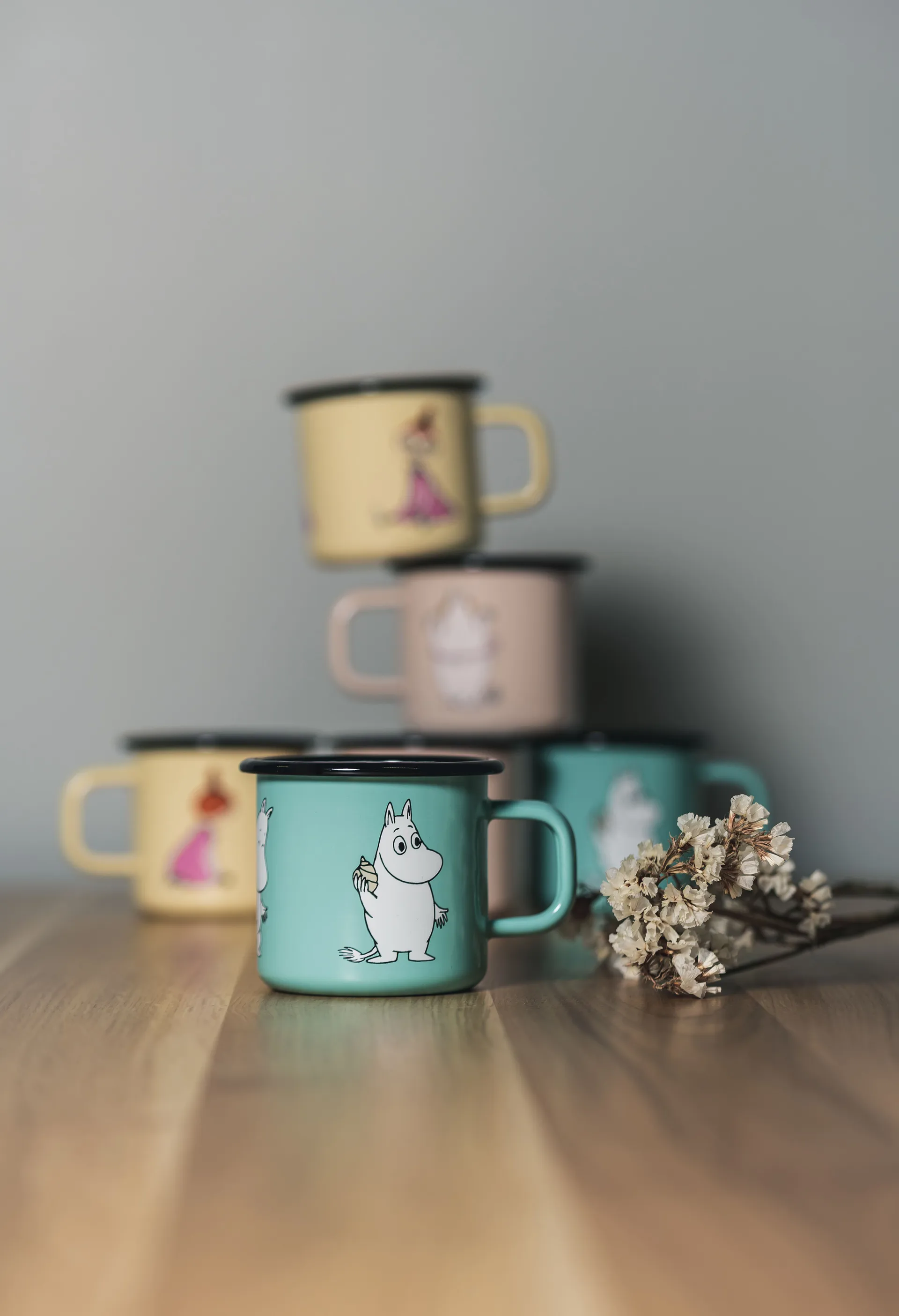 Kubek emaliowany Moomin Retro 37 cl, Mint Muurla