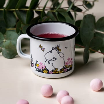 Kubek emaliowany Muminki uścisk 25 cl - Biały - Muurla