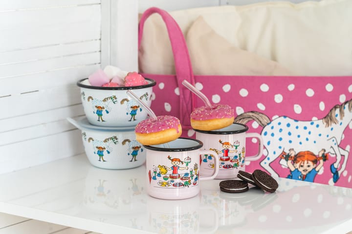 Kubek emaliowany Pippi's birthday 3,7 dl, Pink Muurla