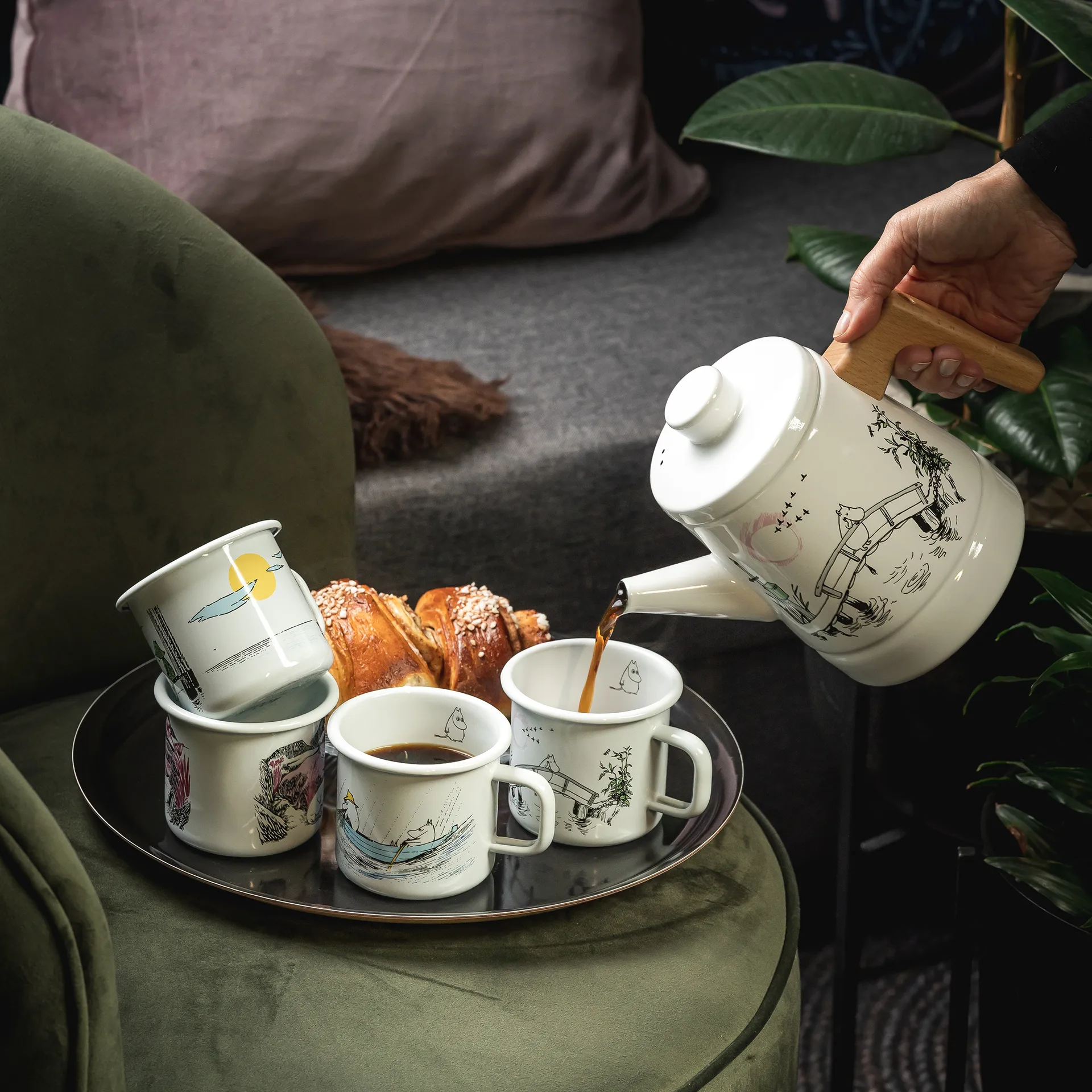 Missing you dzbanek do kawy emaliowany 1,6 l, Biały Muurla