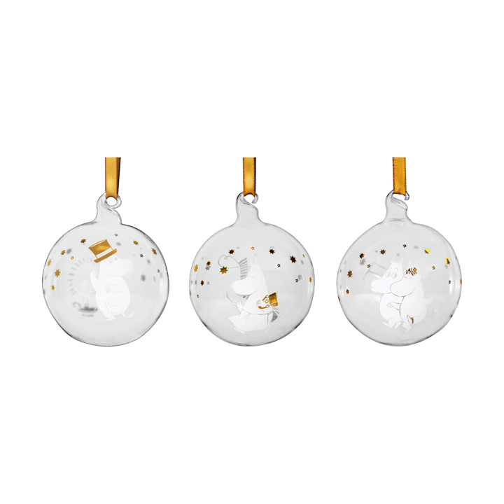 Moomin bombki świąteczne Ø7 cm 3-pak - Sparkling stars - Muurla