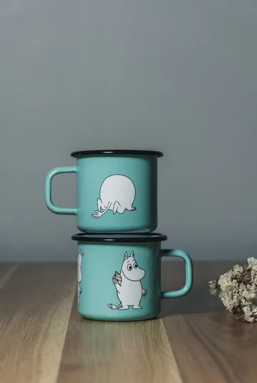 Moomin Retro kubek emaliowany 370 ml - Mint - Muurla