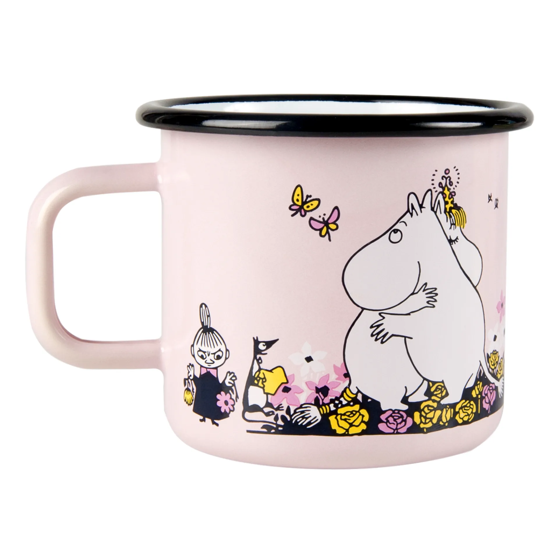 Mumin emaliowany kubek kram 370 ml, Różowy Muurla
