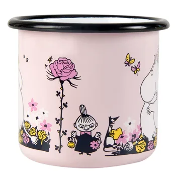 Mumin emaliowany kubek kram 370 ml - Różowy - Muurla