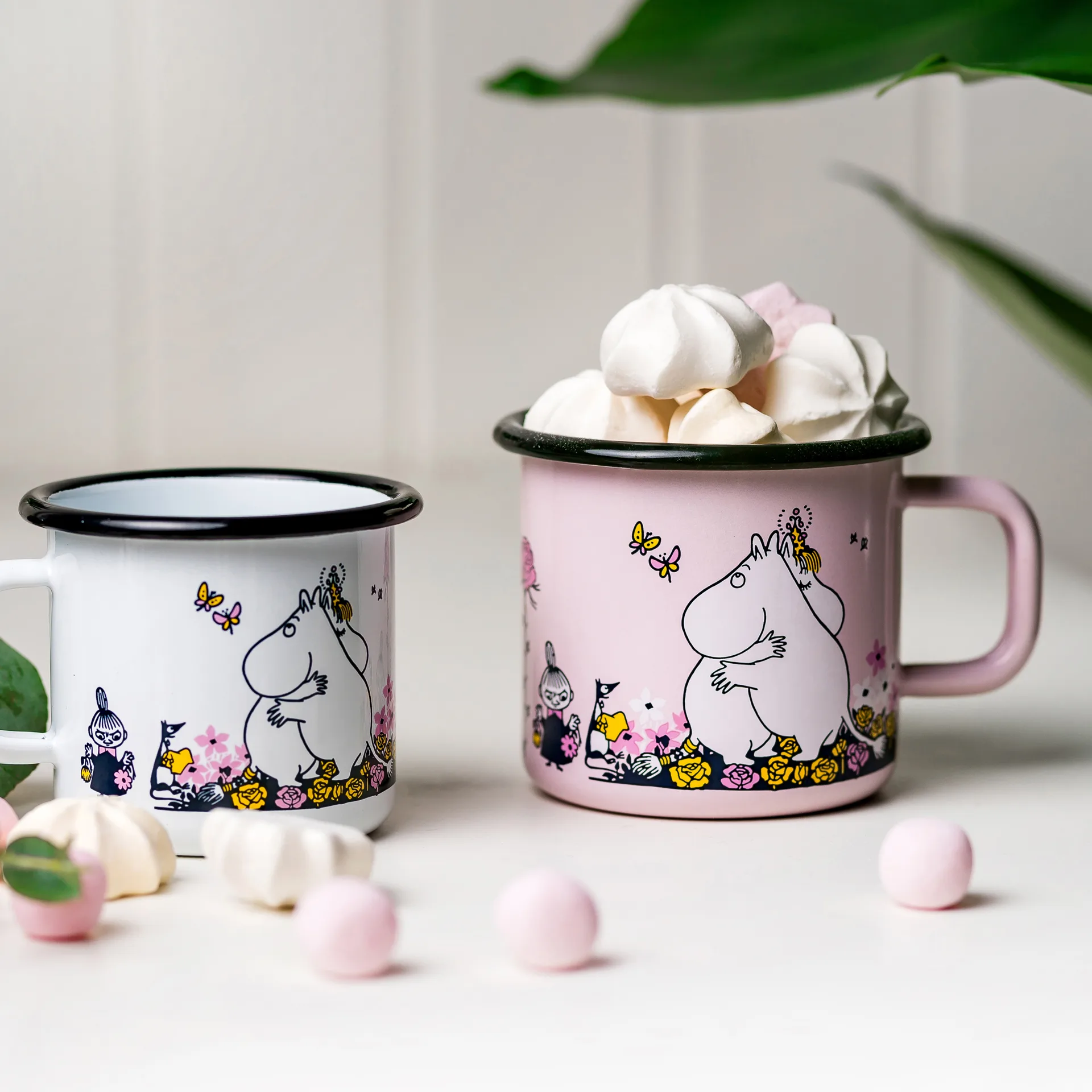 Mumin emaliowany kubek kram 370 ml, Różowy Muurla