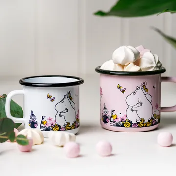 Mumin kubek emaliowany uścisk 250 ml - Biały - Muurla