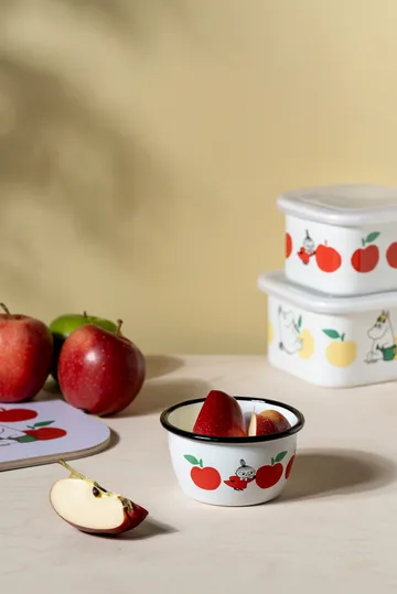 Mumin miska emaliowana 300 ml - Joyfull Apples-red - Muurla
