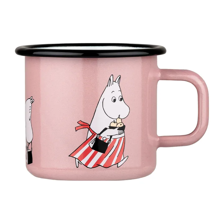 Muminmamma kubek emaliowany 370 ml - Różowy - Muurla