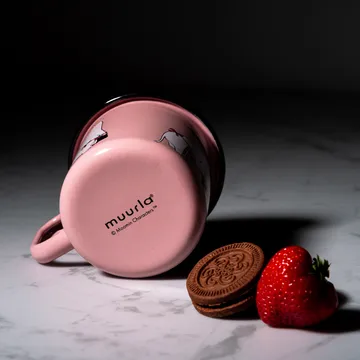 Muminmamma kubek emaliowany 370 ml - Różowy - Muurla
