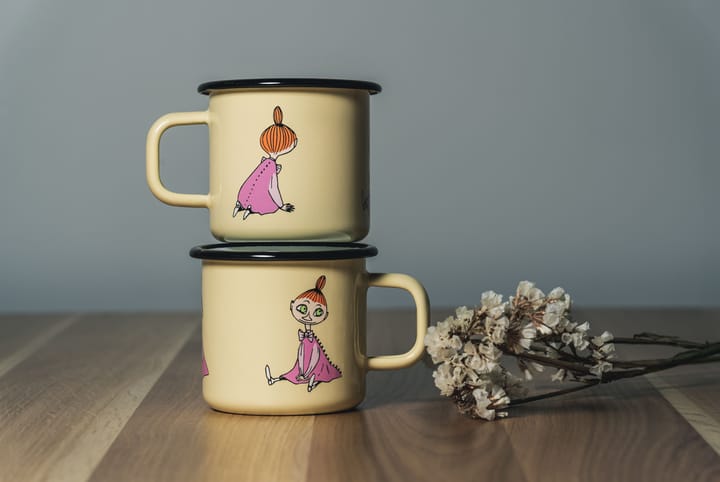 Mymble Retro kubek emaliowany 37 cl - Żółty - Muurla