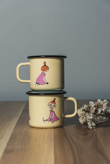 Mymble Retro kubek emaliowany 37 cl - Żółty - Muurla