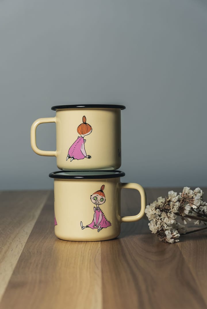 Mymble Retro kubek emaliowany 37 cl - Żółty - Muurla