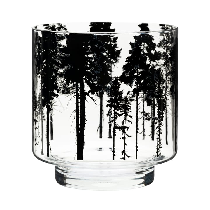 Nordic The Forest lampion na świecę/wazon 17 cm - Przezroczysty-czarny - Muurla